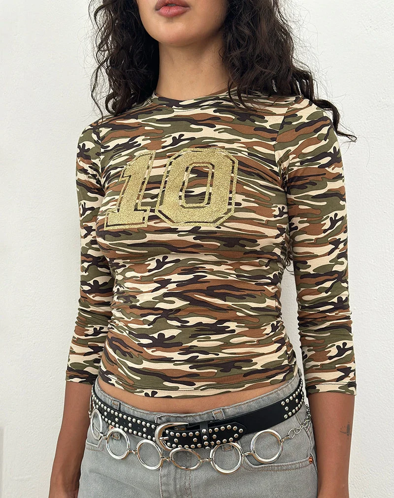 Top Biya en camouflage marron