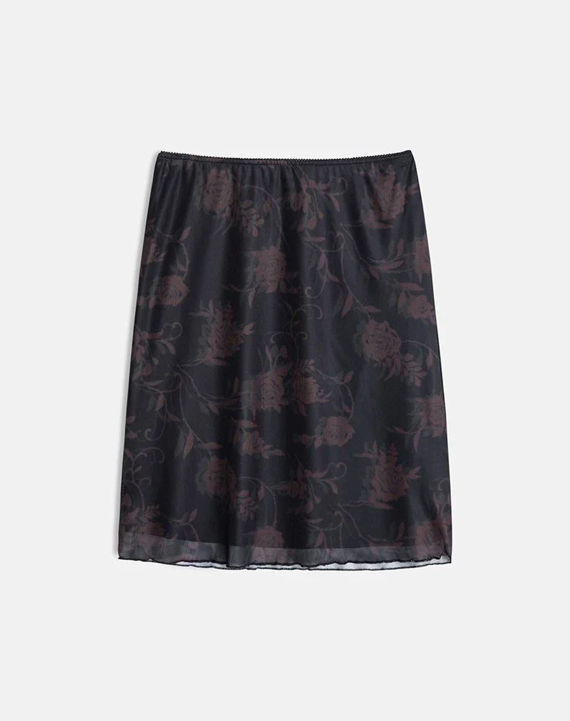 Jupe midi Rajhu en rose dynamique