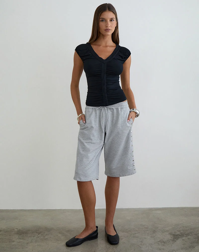 Short de basket Kether à clous gris chiné