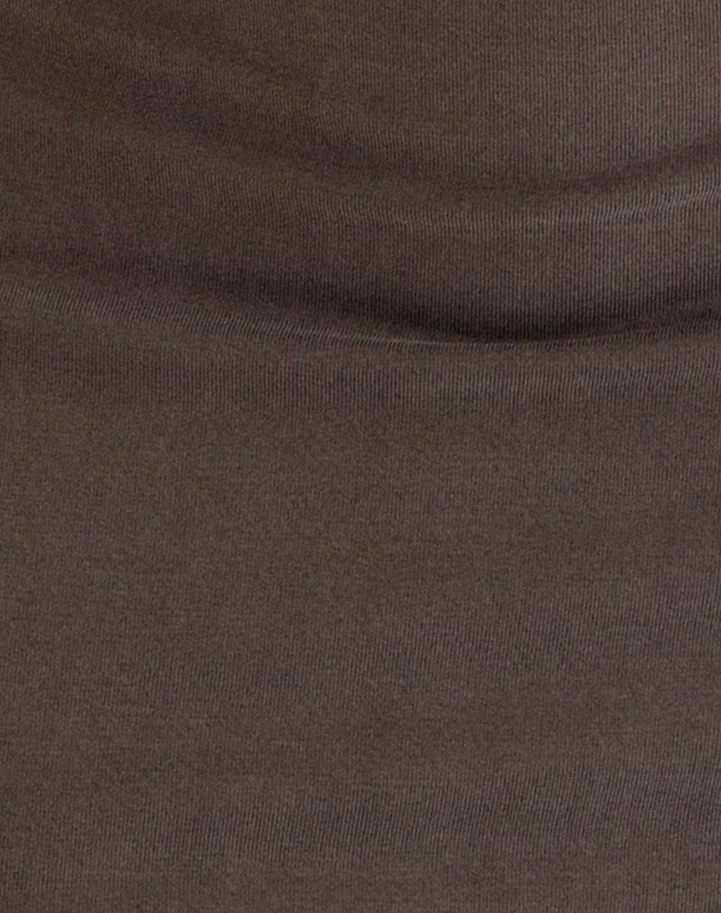 Mini-robe Julitte en cupro marron foncé