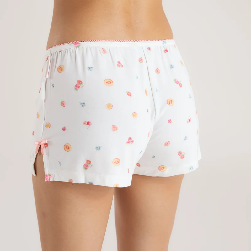 Short de Pyjama en Modal - Fruits Blancs