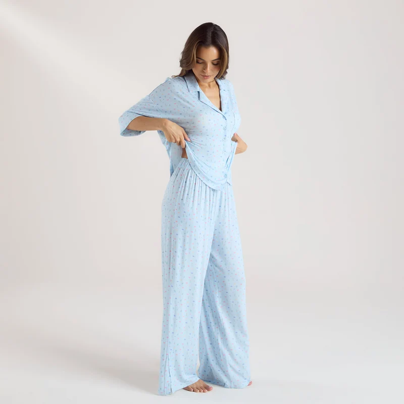Pantalon de Pyjama en Modal - Bleu Floral