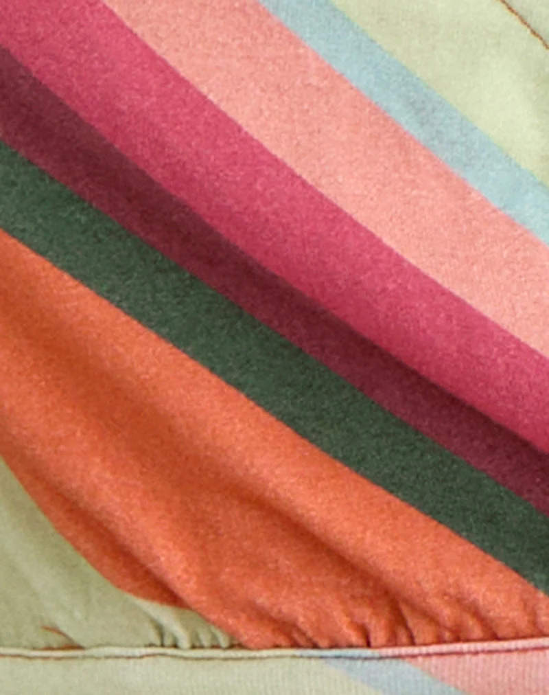 Haut croisé « Espera » à rayures multicolores orange