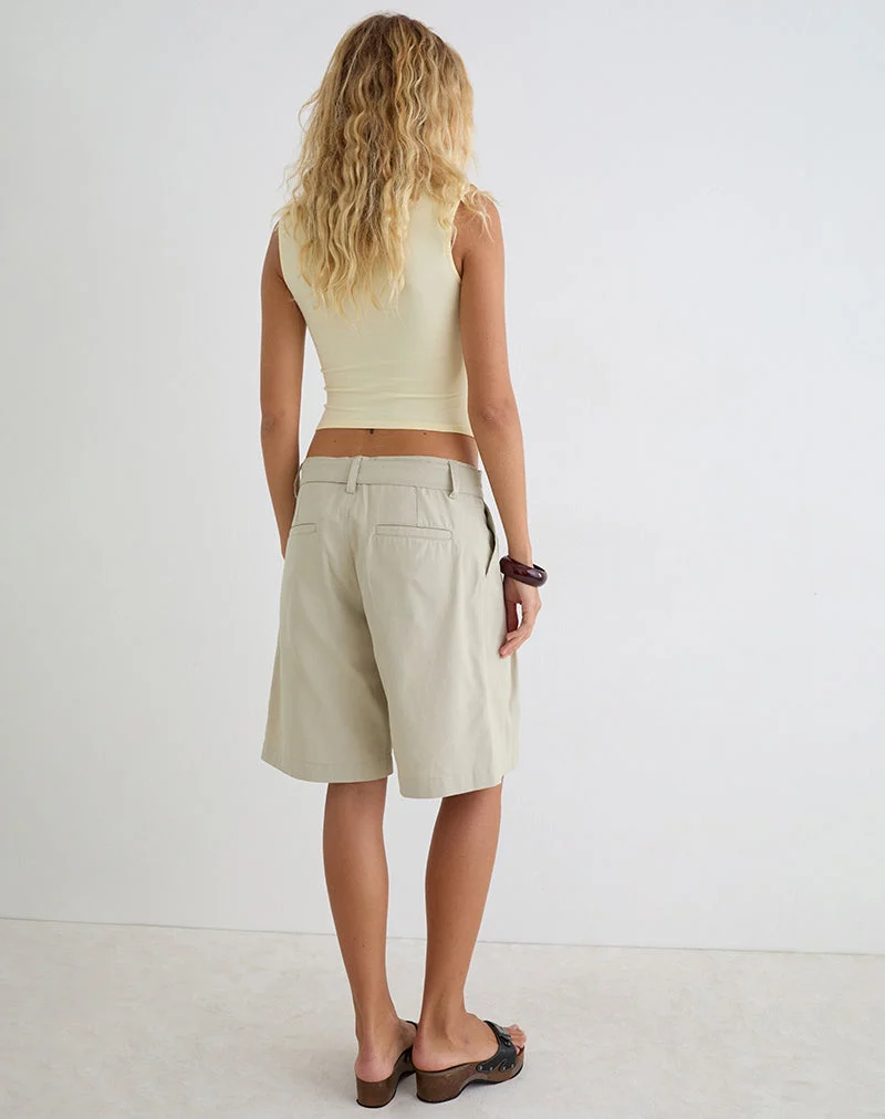Short utilitaire Niso en sergé de coton, couleur Latte