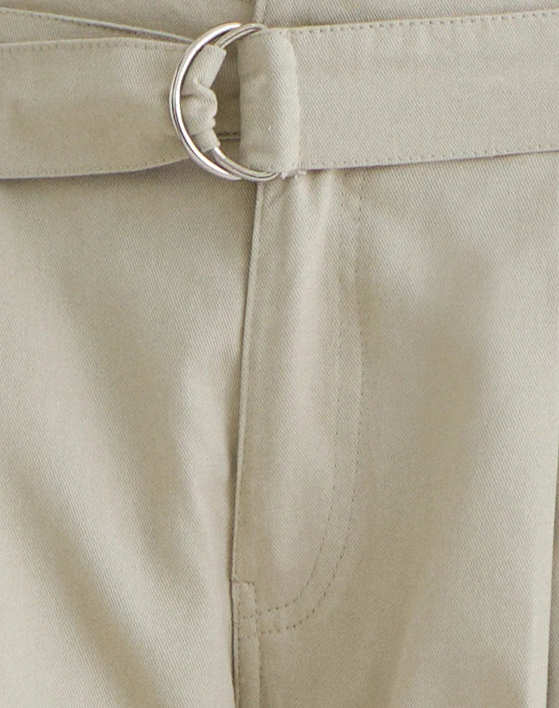 Short utilitaire Niso en sergé de coton, couleur Latte