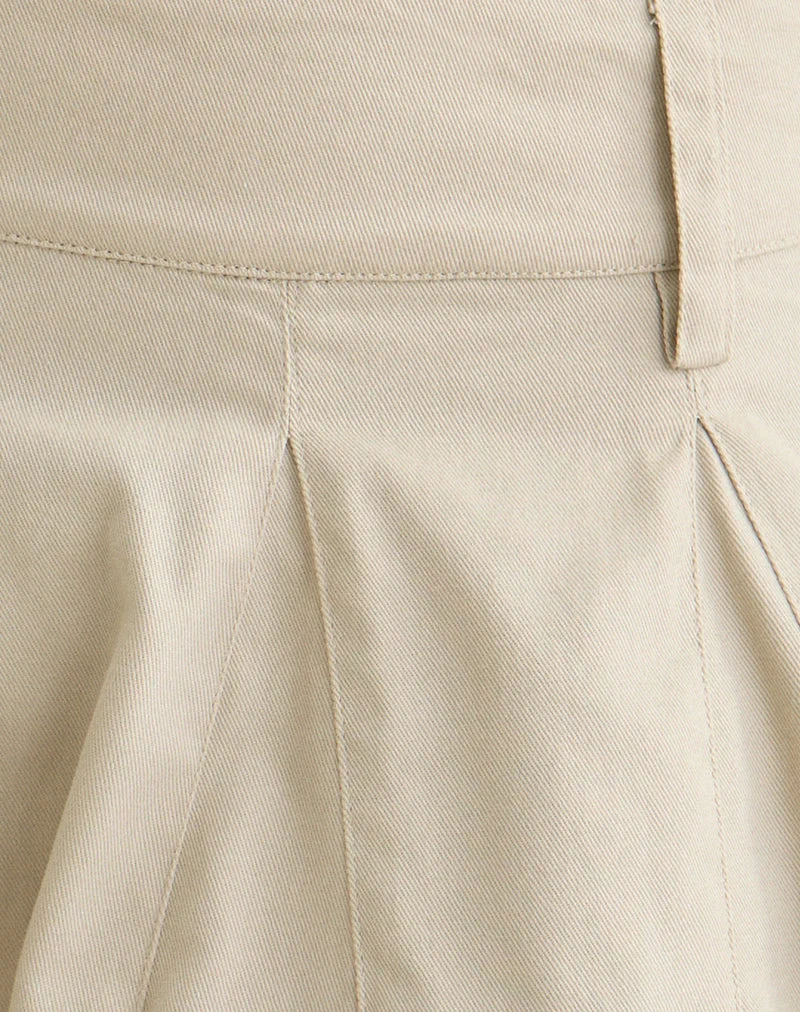 Mini-jupe Mobley en sergé de coton couleur « Latte »