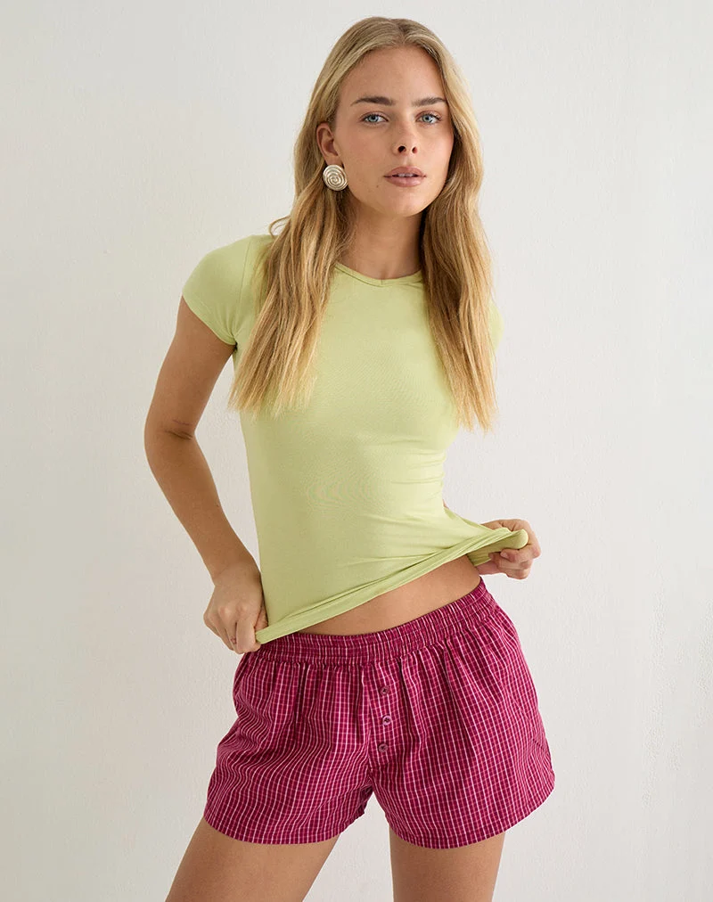 Boxer East, motif « Raspberry Shadow Check »