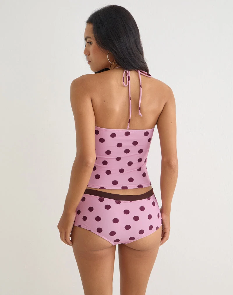 Tankini Baela rose à pois irréguliers