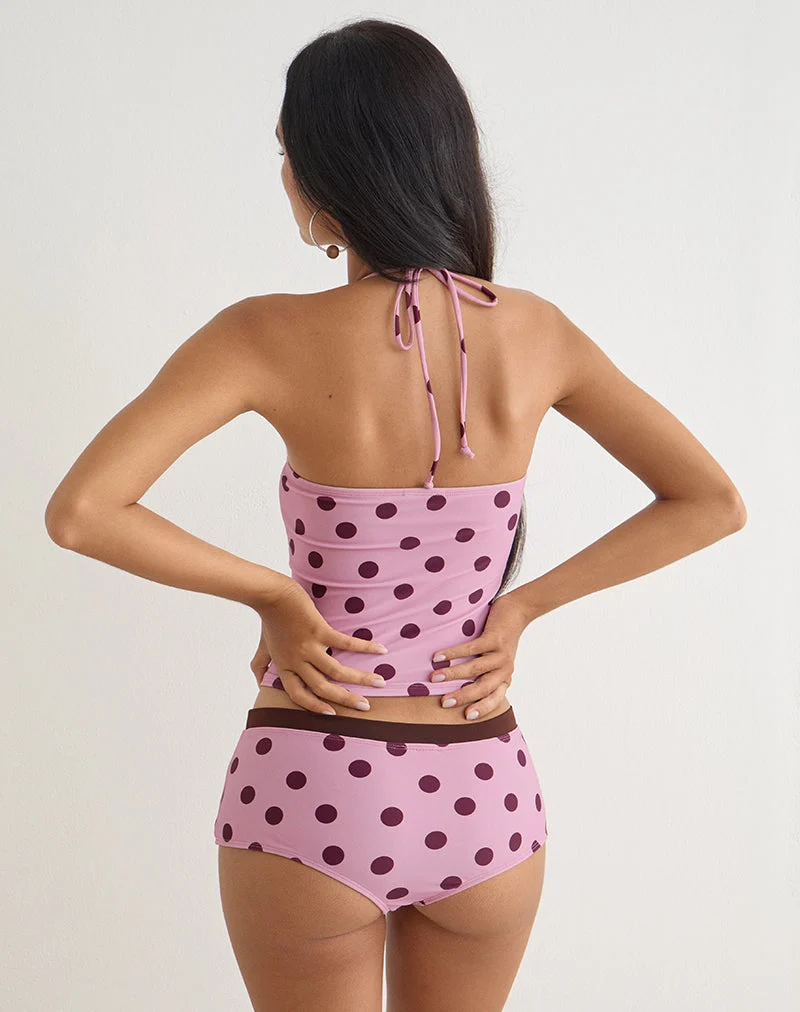 Short de bain Amy rose à pois irréguliers