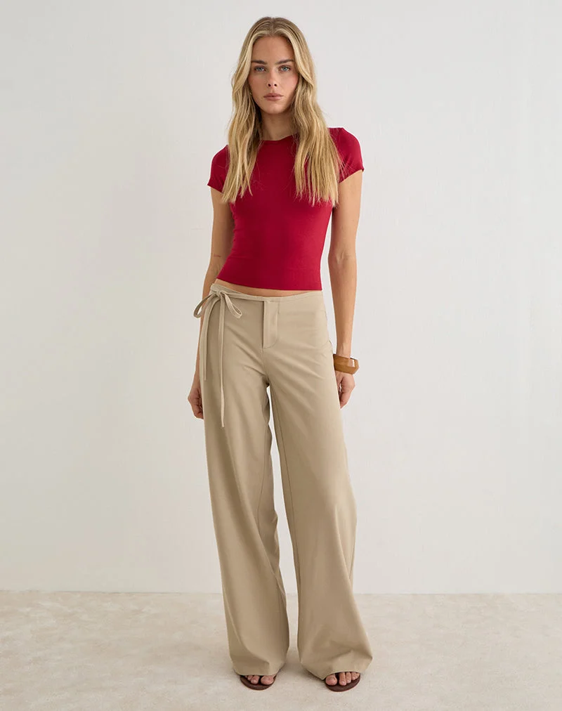 Pantalon Diomira beige avec cordon