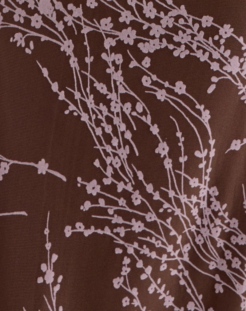 Robe longue à capuche Pria, couleur « Moonlit Blossom Brown »