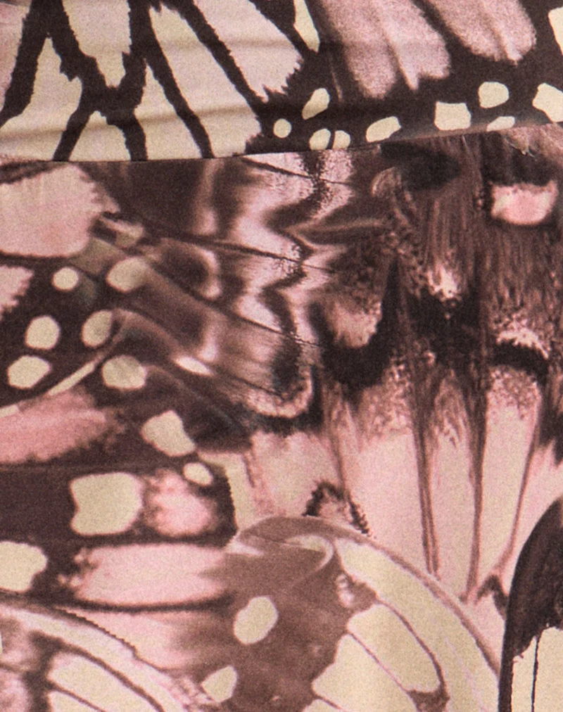Jupe drapée Dalita Mini, couleur « Enchanted Brown »