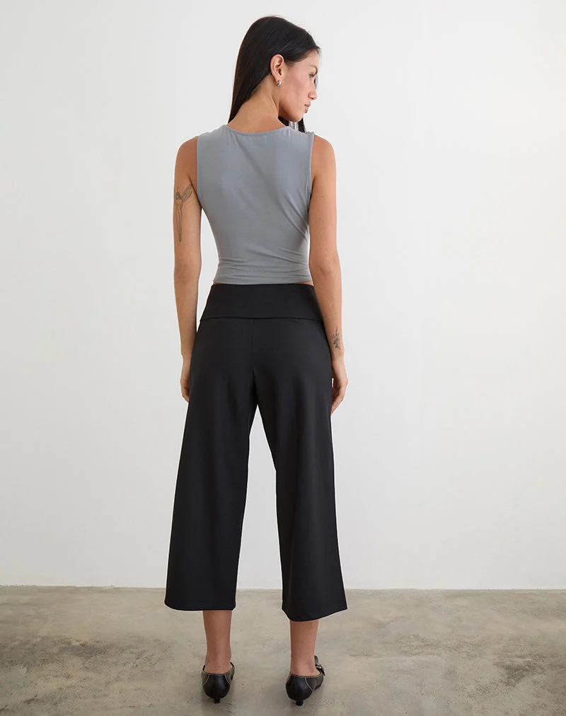 Pantalon capri Wamari noir sur mesure
