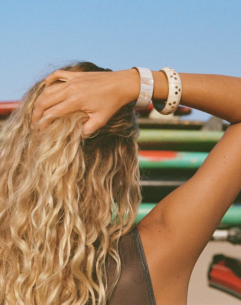 Ensemble de bracelets en ivoire et or