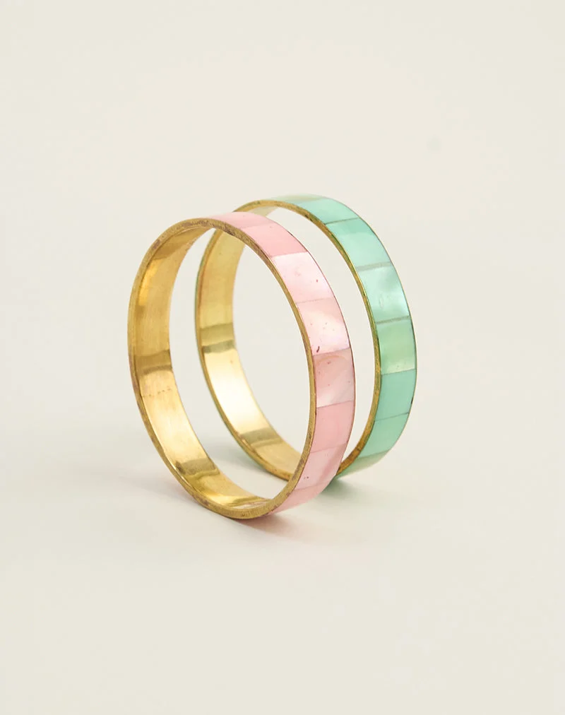 Ensemble de bracelets turquoise et rose