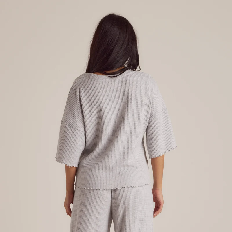 Haut de Pyjama Soft Waffle - Givre