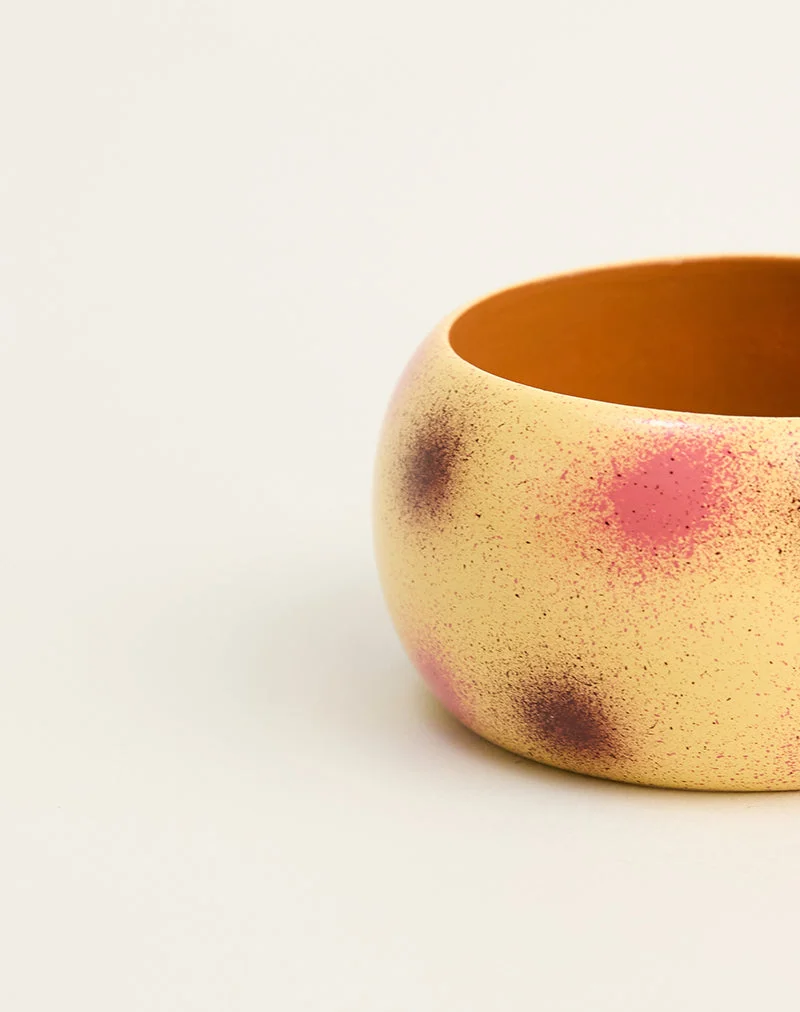 Bracelet vintage à pois roses et violets