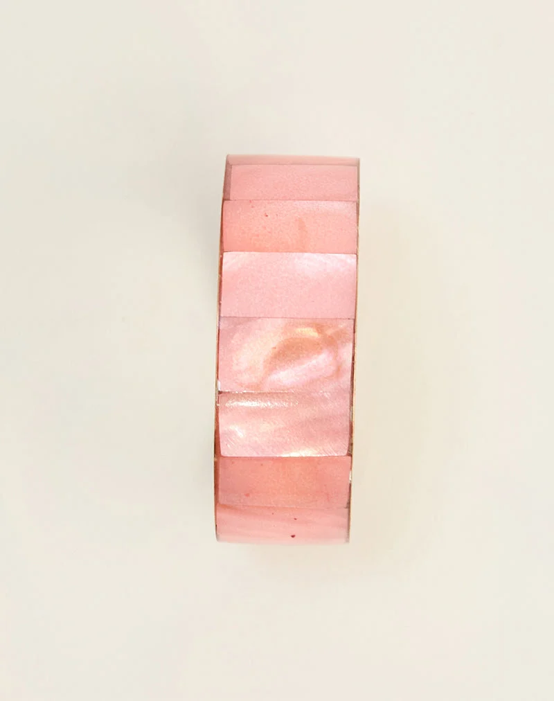 Bracelet en résine rose et laiton