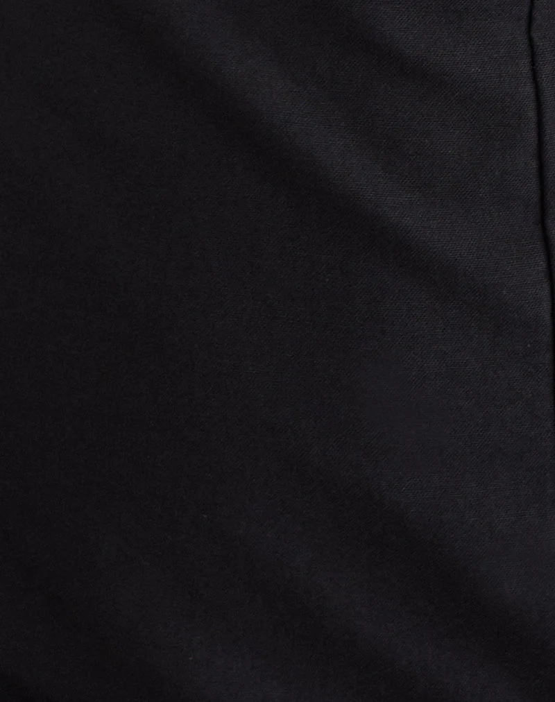 Mini-robe Ambra Scoop en lin noir