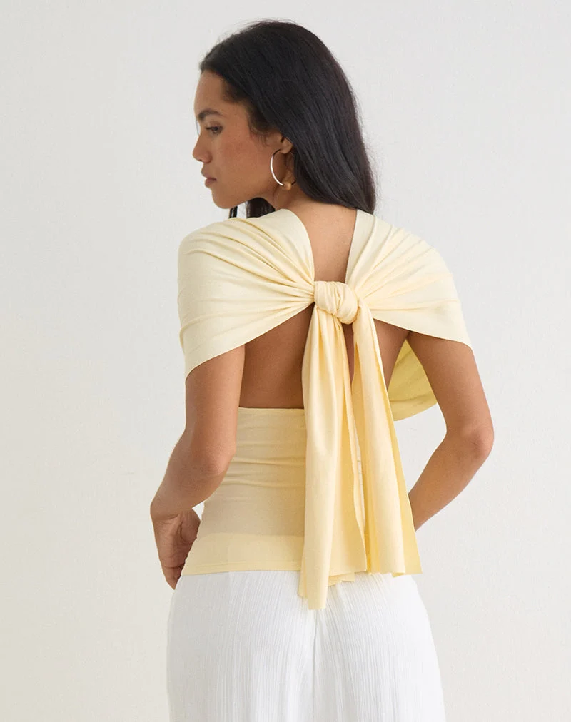 Haut « Tex Tie Back » couleur citron