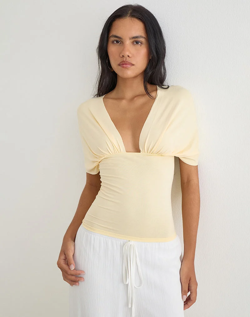 Haut « Tex Tie Back » couleur citron