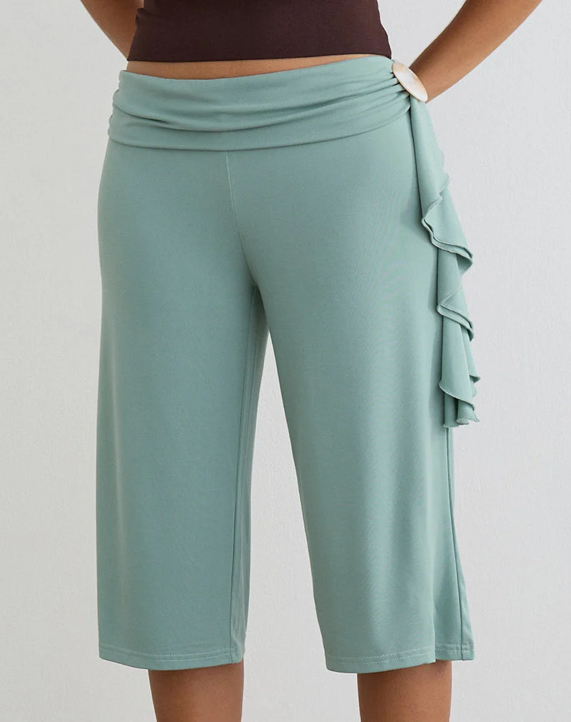 Pantalon capri Wasana, couleur gris aqua