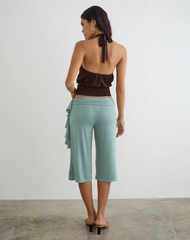 Pantalon capri Wasana, couleur gris aqua