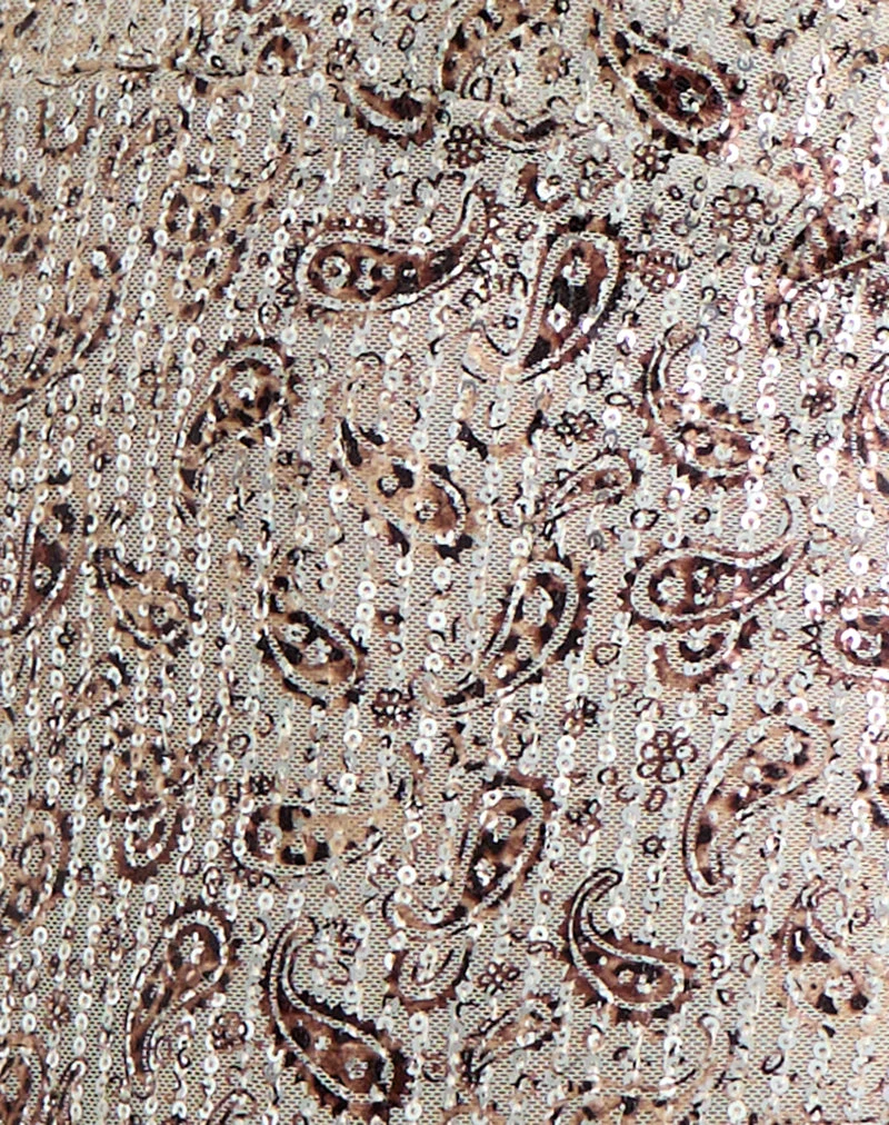 Haut bandeau Brilia à motif paisley et paillettes dorées