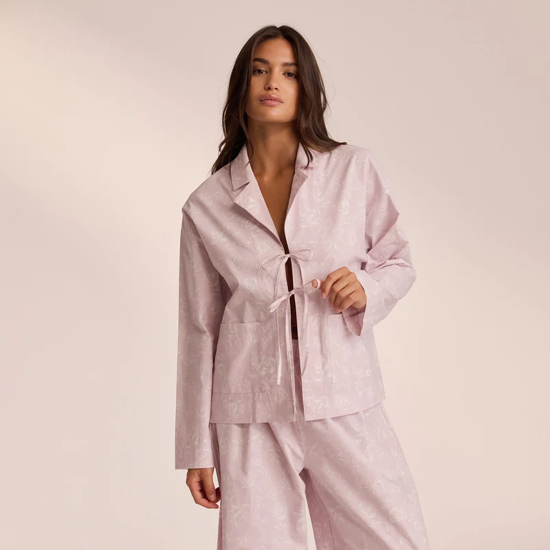 Chemise de Pyjama en Coton - Lilas