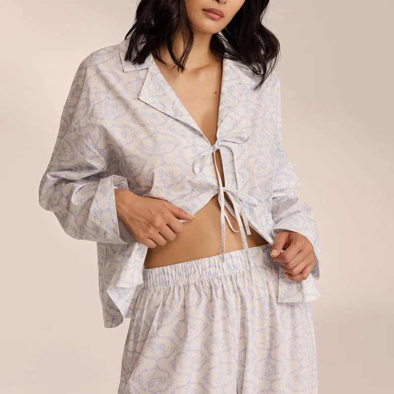 Pantalon de Pyjama en Coton - Bleu