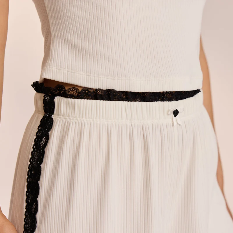 Pantalon de Pyjama en Dentelle - Blanc