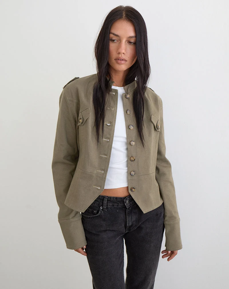 Veste militaire Diranda en sergé kaki