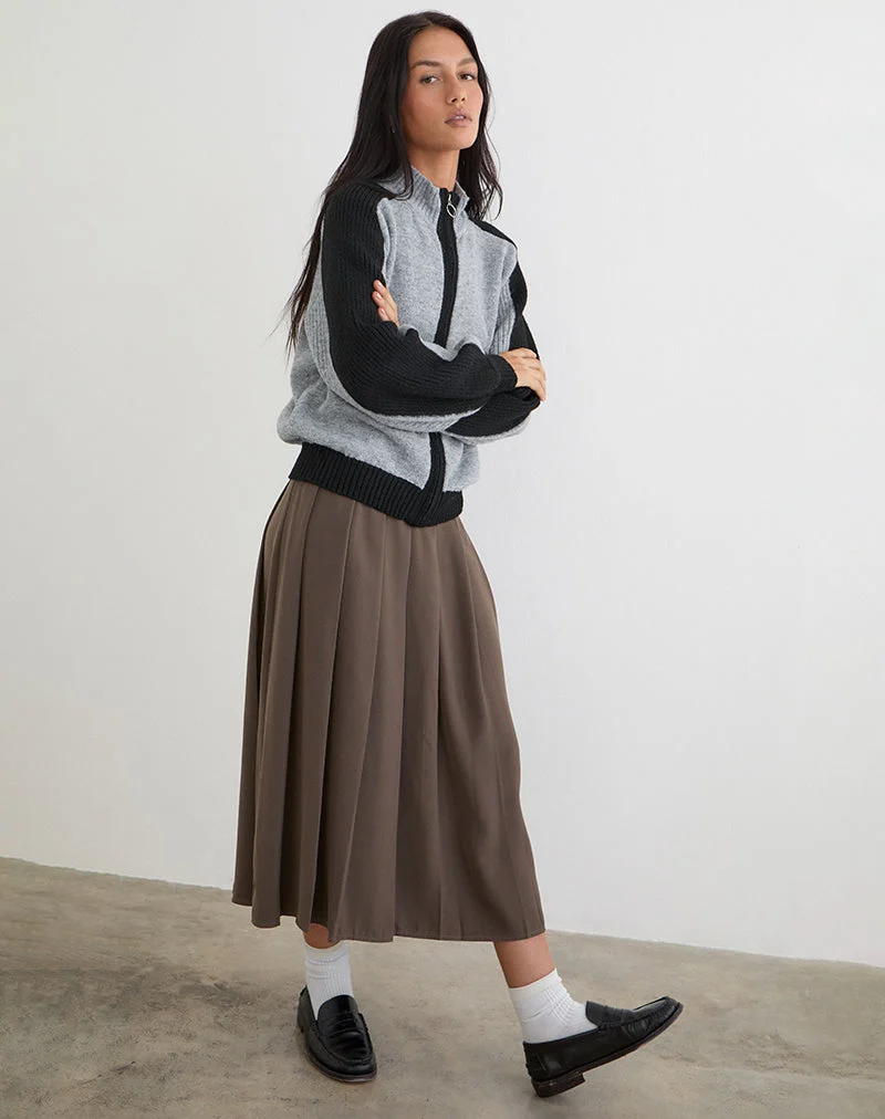 Pull Asrar en maille gris et noir