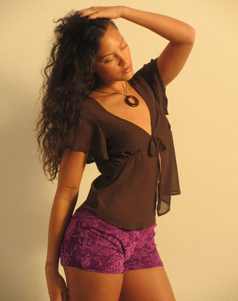 Sera Micro Short, coloris « Flock Shadow Leaf Plum »