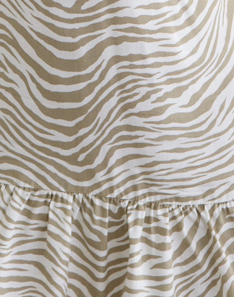 Mini-robe Delaine à encolure halterneck, motif zébré ton sur ton