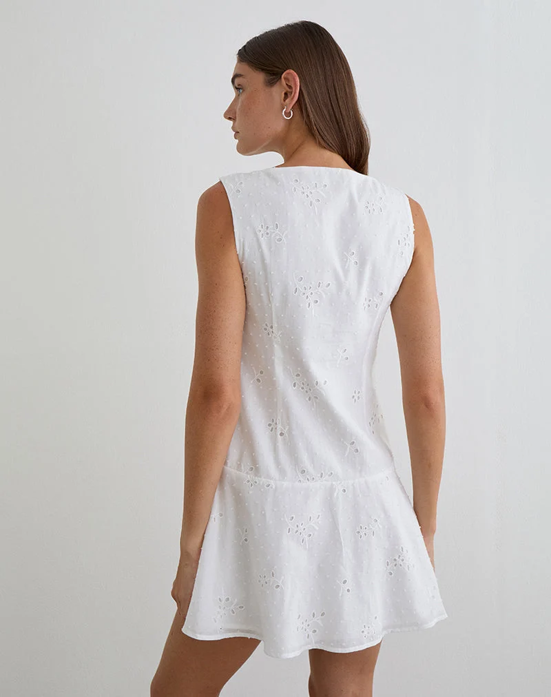 Mini-robe Raspati en broderie blanche