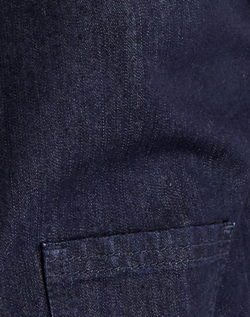 Haut « Pea Coat » Alnira en chambray indigo