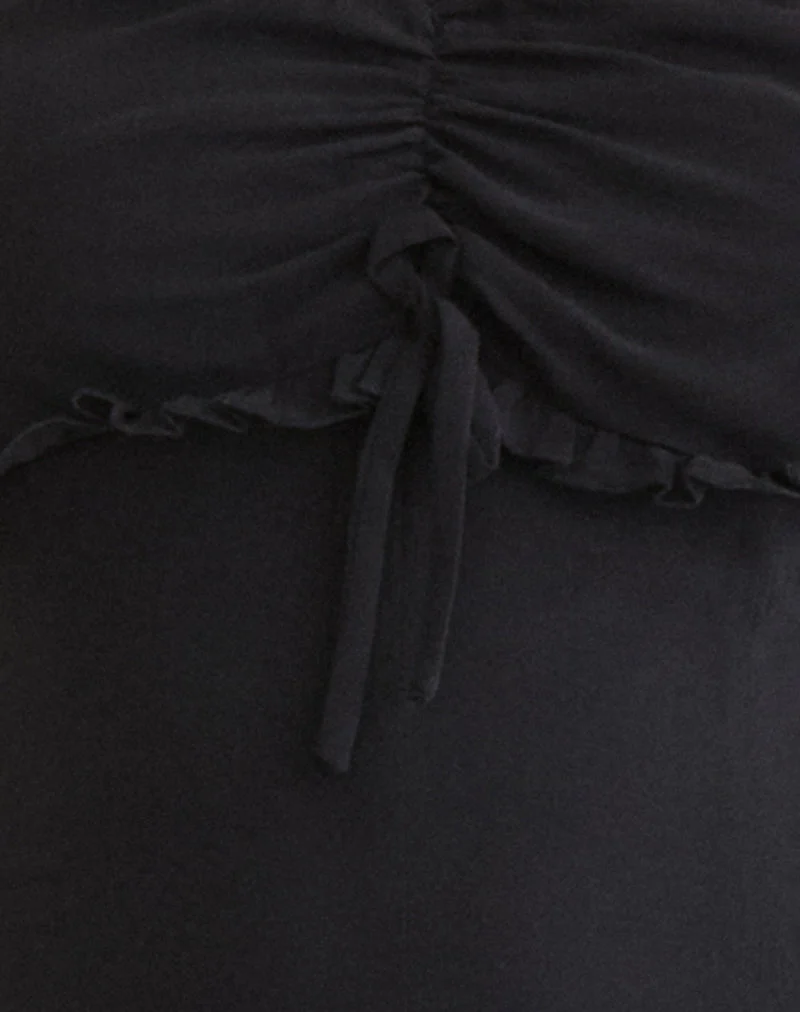 Robe midi Watimu en mousseline noire