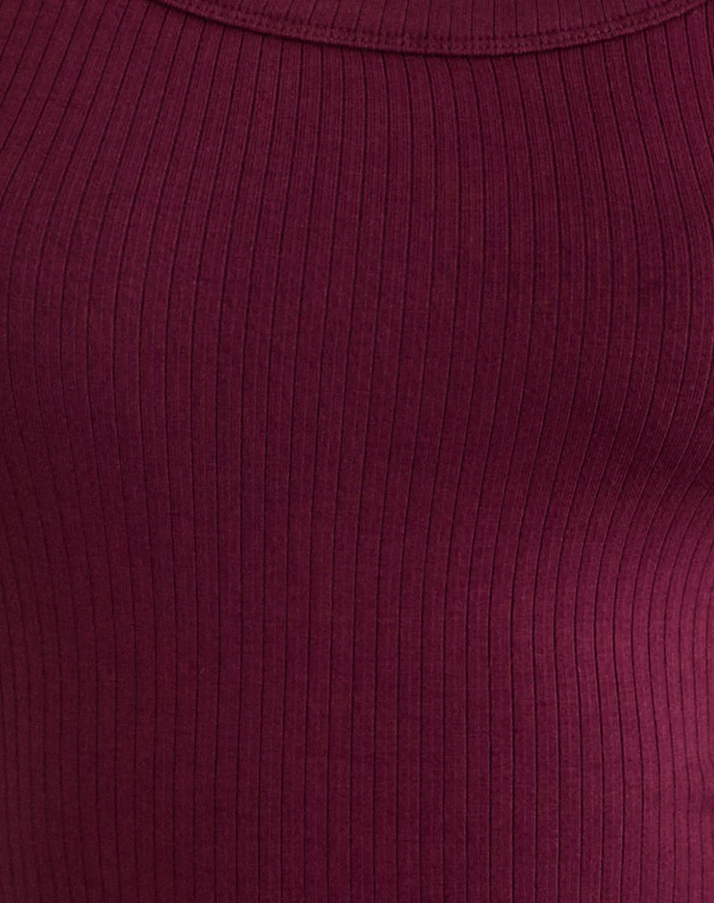 T-shirt Sumala en maille épaisse couleur vin