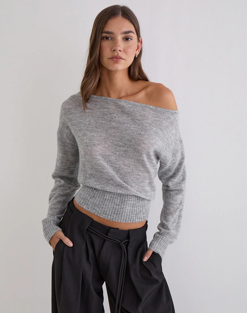 Pull asymétrique Suena gris
