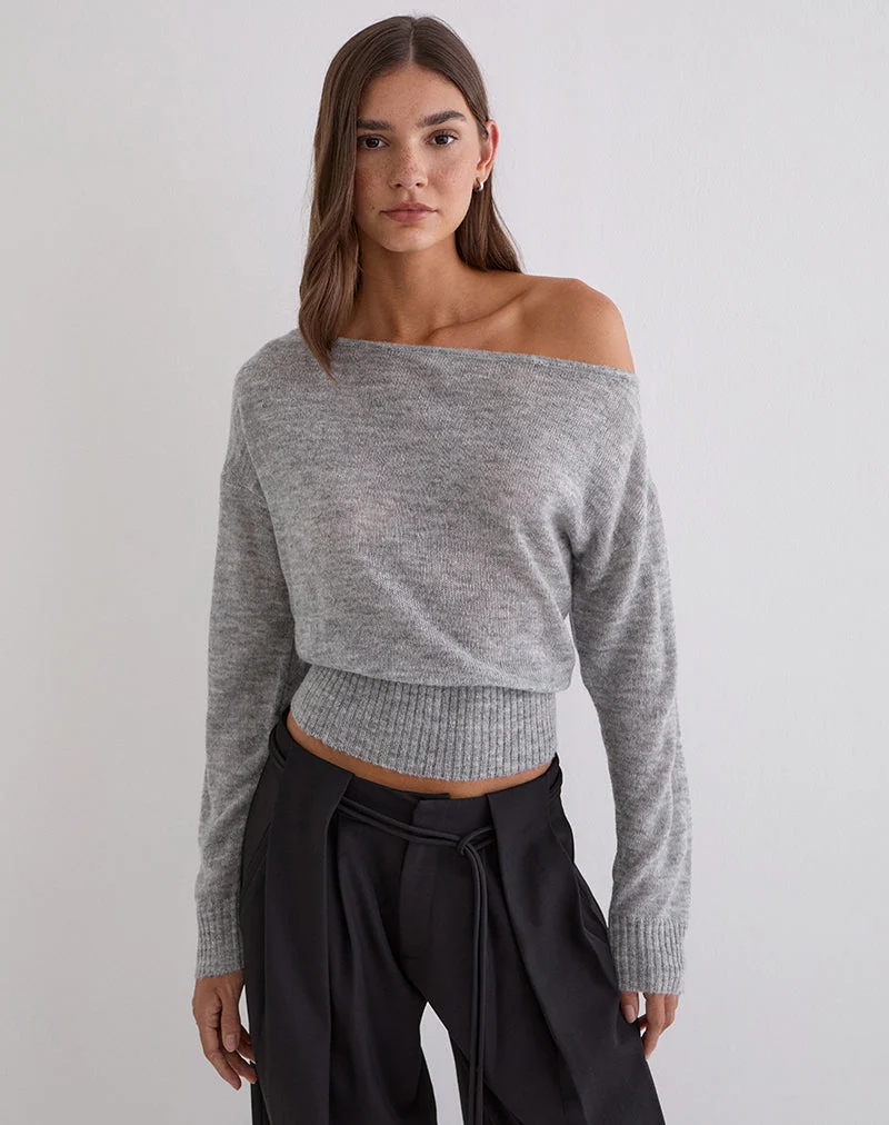 Pull asymétrique Suena gris