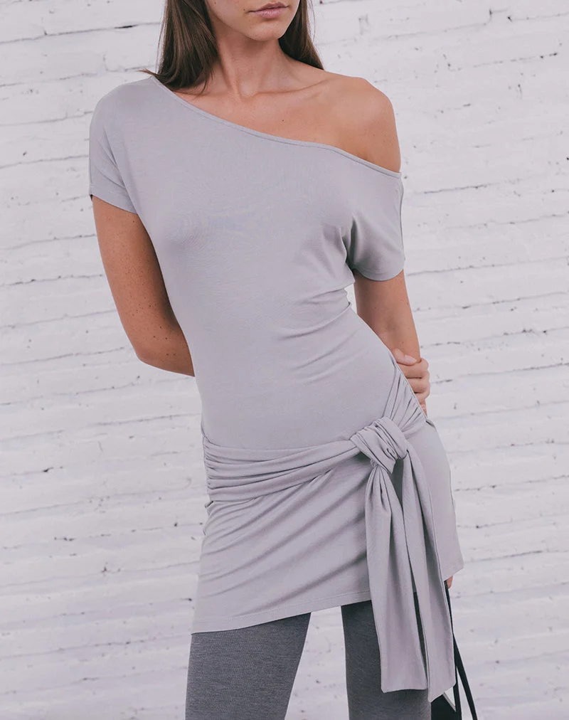 Mini-robe Genya en gris lilas