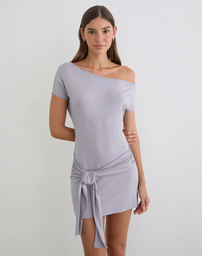 Mini-robe Genya en gris lilas