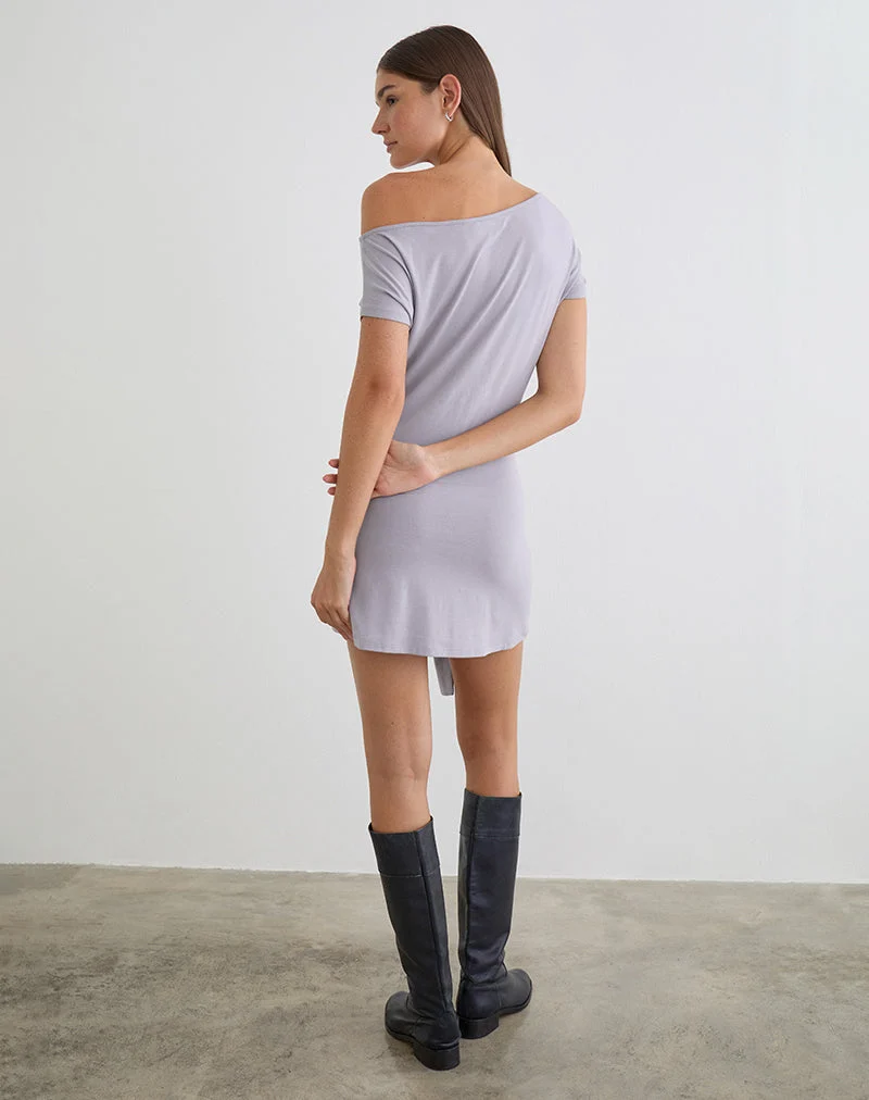 Mini-robe Genya en gris lilas