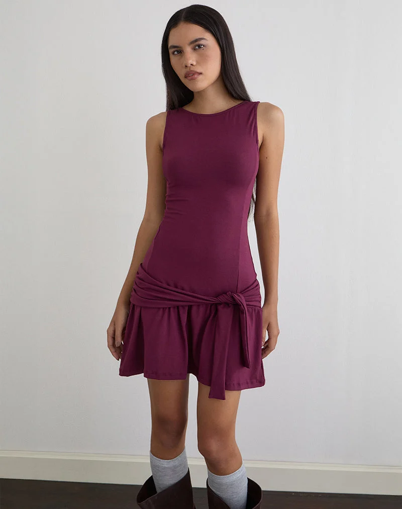 Mini-robe Supriati en jersey de rayonne violet foncé