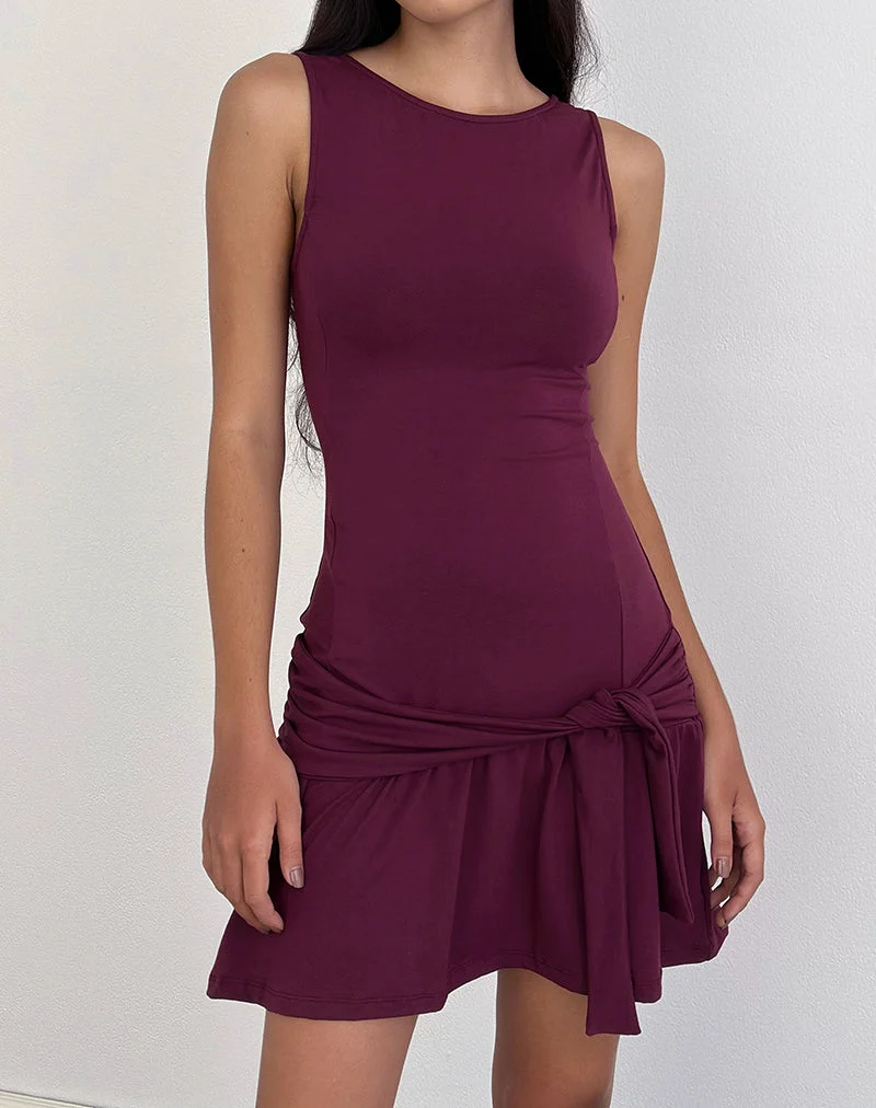 Mini-robe Supriati en jersey de rayonne violet foncé