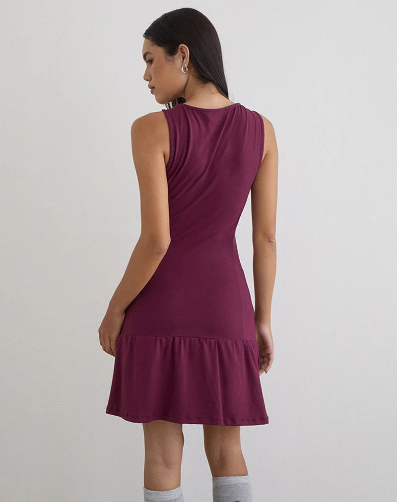 Mini-robe Supriati en jersey de rayonne violet foncé