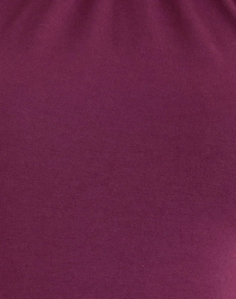 Haut dos nu Raceline en jersey de rayonne violet foncé
