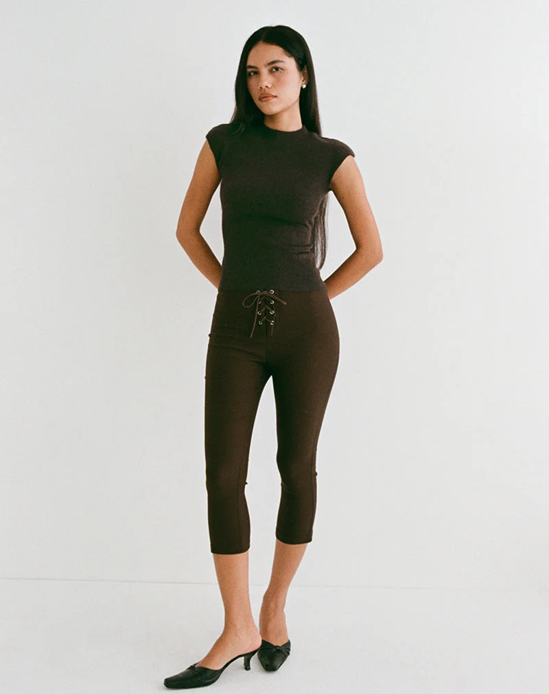 Hanuva Top en tricot chocolat brun