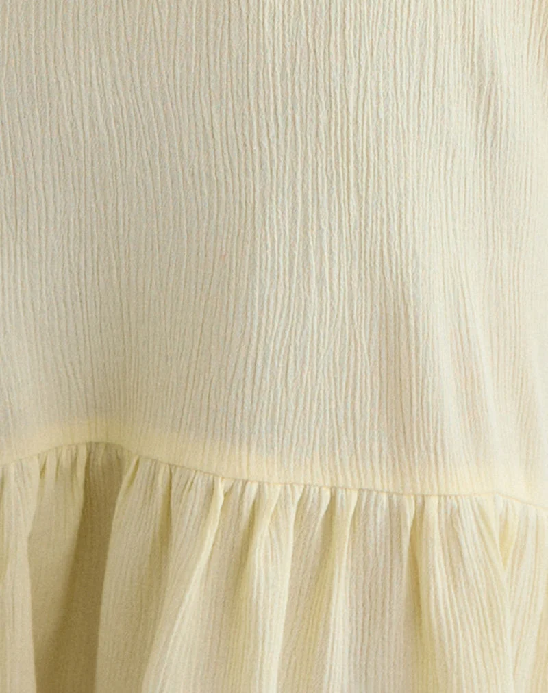 Mini-robe Panasi, jaune beurre froissé